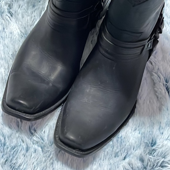 Old Corral Mens Black Harness Square Toed Boots Size 11.5 - Picture 10 of 15